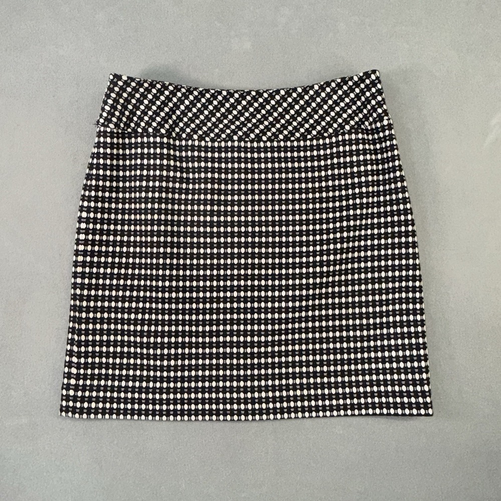 Women's Ann Taylor LOFT Geometric Print Mini Skirt Beige/Black Size 6